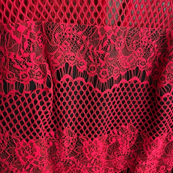 Thalia Sodi Vibrant Red Lace Long Sleeve Dress - Picture 3 of 5